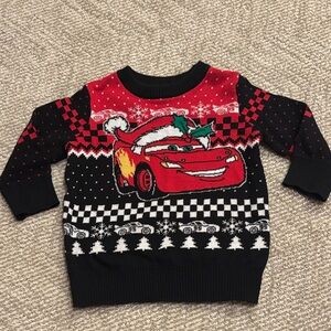 Disney Pixar lightning McQueen Red and Black Cars Christmas Sweater
